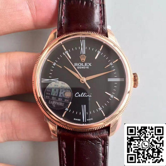 Rolex Cellini 50505 MKS Factory 1:1 Melhor Edição Suíça ETA3132 Mostrador Preto