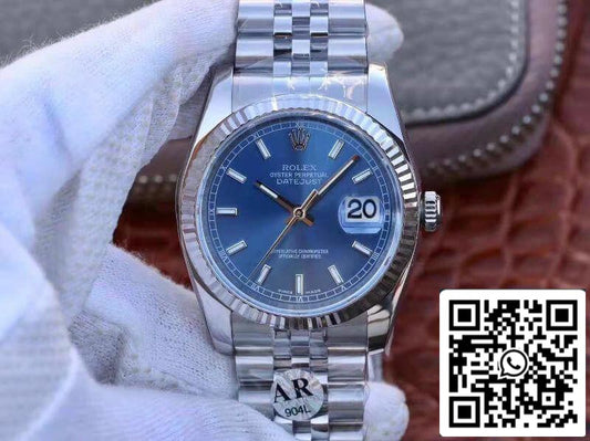 Rolex Datejust 36 mm M126334-0002 AR Factory 1:1 Meilleure édition suisse ETA3135 Cadran bleu