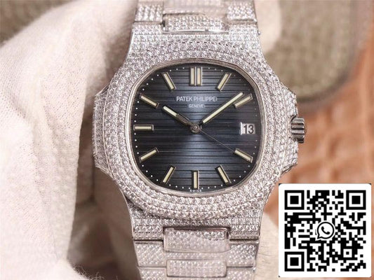 Patek Philippe Nautilus 5719-10G Silver Diamond 1:1 Best Edition R8 Factory Gradient Grey Dial Swiss Cal.324 S‌ C