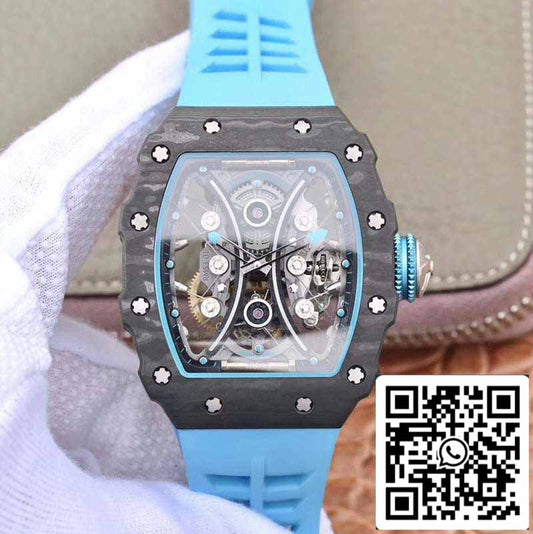 Richard Mille RM53-01 1:1 Mejor Edición JB Factory Movimiento Tourbillon Suizo de Carbono Negro