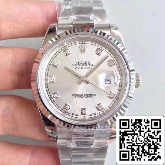 Rolex Datejust II 116334-0009 EW Factory 1:1 Meilleure édition suisse ETA2836 Cadran argenté Marqueur de diamant