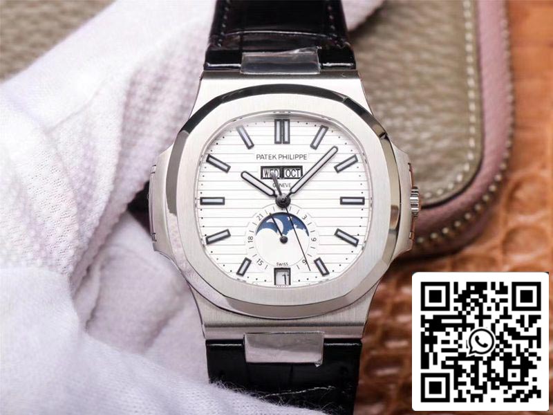 Patek Philippe Nautilus 5726/1A-010 1:1 Meilleure édition PF Factory Bracelet noir Suisse ETA324