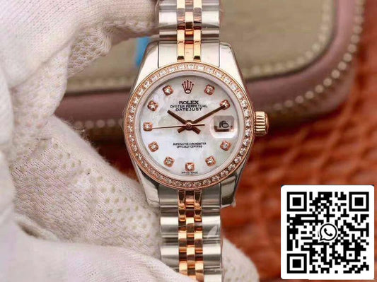 Rolex Lady Datejust 28MM 1:1 Meilleure édition Suisse Original Importé Mouvement NH05 Cadran en émail blanc