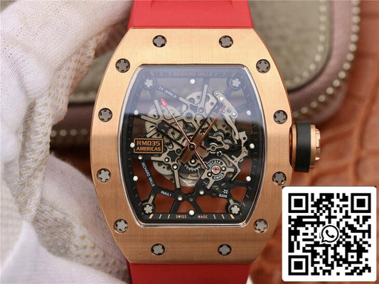 Richard Mille RM035 Americas KV Factory 1:1 Melhor Edição Ouro Rosa