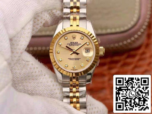 Rolex Lady Datejust 28MM 1:1 Meilleure édition Suisse Original Importé Mouvement NH05 Cadran en or 18 carats