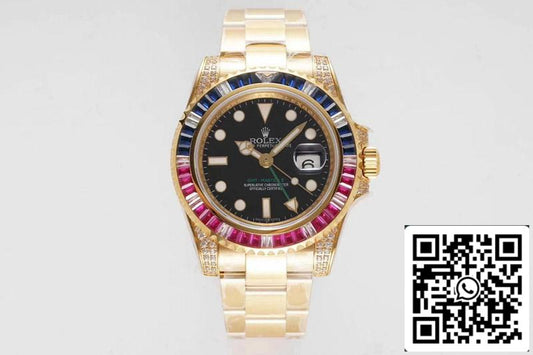 Rolex GMT Master II 116758 SAru-78208 1:1 Mejor edición ROF Factory esfera negra suiza ETA2836