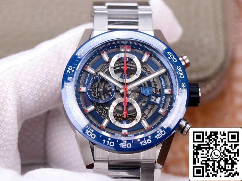 Tag Heuer Carrera Calibro Heuer 01 CAR201T.BA0766 Cronografo 1:1 Best Edition XF Factory quadrante blu Calibro svizzero 01