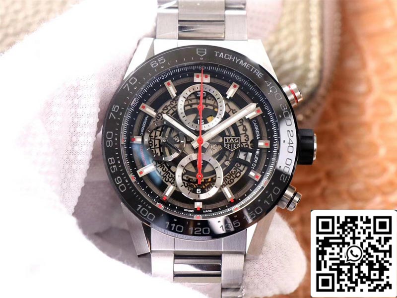 TAG Heuer Carrera CAR2A1W.BA0703 1:1 Meilleure édition XF Factory Cadran noir Suisse HEUER 01