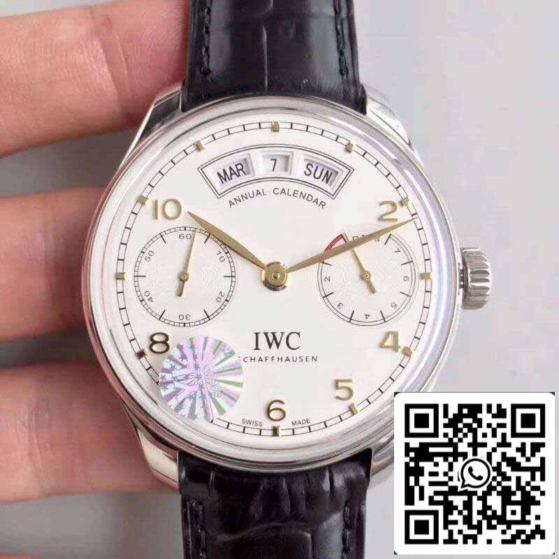 IWC Portugieser Calendario Anual IW503501 YL Factory 1:1 Mejor Edición Suizo ETA52850 Esfera Blanca