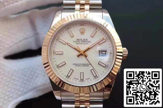 Rolex Datejust 41 126333-006 Cadran blanc 1:1 Meilleure édition suisse ETA2836-2 enveloppé d'or