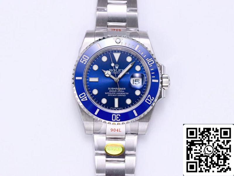 Rolex Submariner 116619LB-97209 1:1 Mejor Edición Noob Factory V12 Esfera Azul Movimiento Suizo