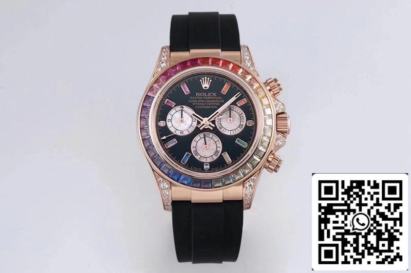 Rolex Daytona 116595RBOW 1:1 Melhor Edição BL Factory Rose Gold Swiss ETA4130