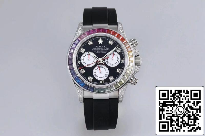 Rolex Daytona 116599RBOW 1:1 Mejor edición BL Factory esfera negra Suiza ETA4130