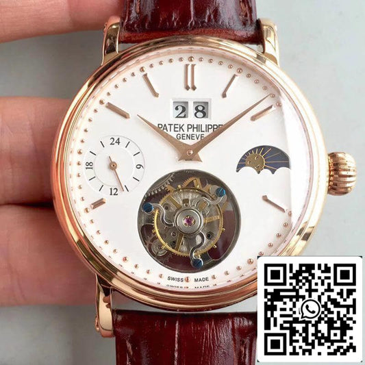 Patek Philippe Tourbillon Moonphase 24H Power Reserve 1:1 Best Edition Swiss Tourbillon Mostrador Branco