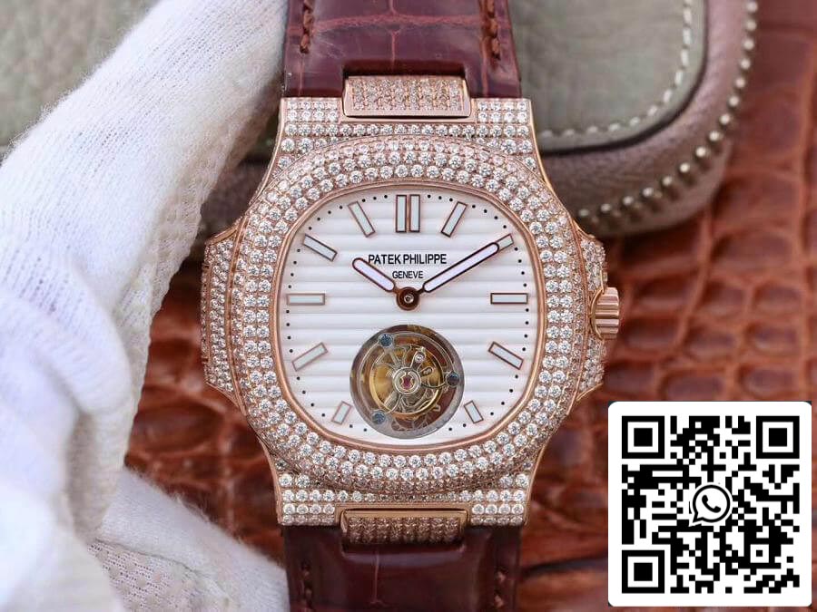 Patek Philippe Nautilus Jumbo 5711 R8 Factory 1:1 Best Edition Swiss Tourbillon Rose Gold