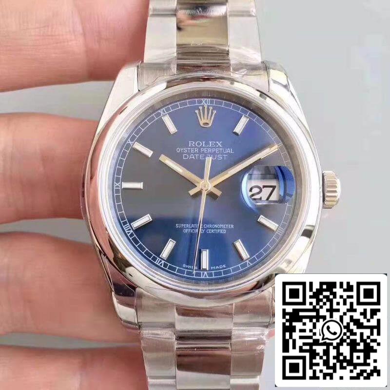 Rolex Datejust II 36mm 116200 AR Factory Blue Dial 1:1 Mejor Edición Suizo ETA3135