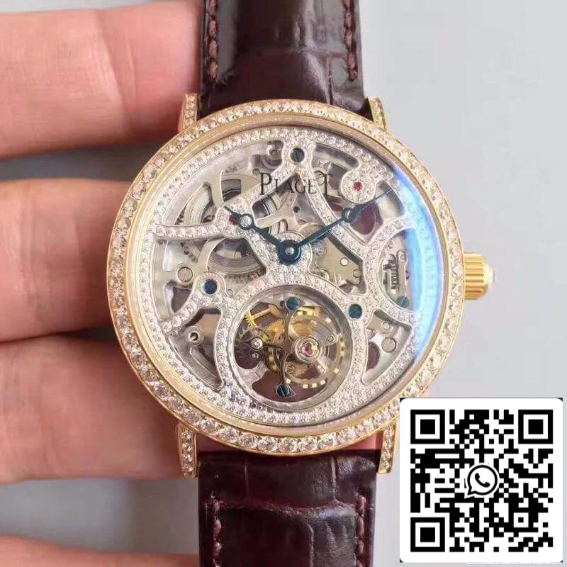 Piaget Orologi meccanici di alta qualità per gioielli Cinturino in pelle di coccodrillo SWISS Tourbillon 1: 1 della migliore edizione