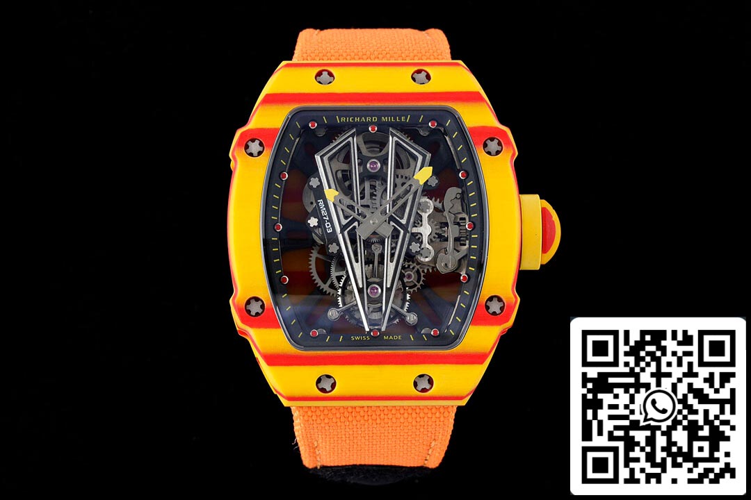 Richard Mille RM27-03 Rafael Nadal Tourbillon 1:1 Meilleure édition RM Factory Fabric Bracelet Orange