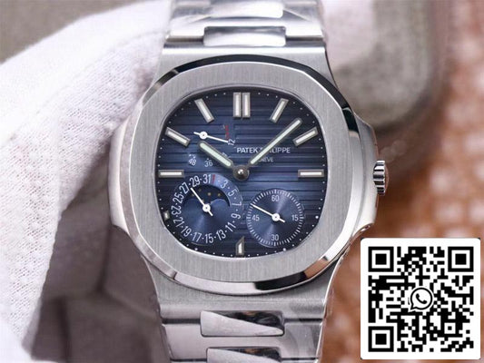 Patek Philippe Nautilus 5712/1A-001 1:1 Meilleure édition PF Factory Cadran bleu Bracelet en acier Mouvement suisse