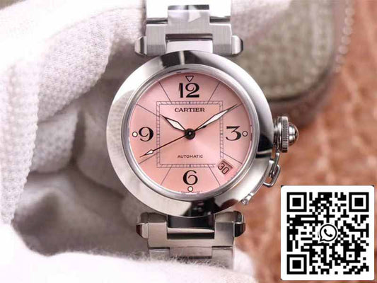 Cartier Pasha W31075M7 1:1 Melhor Edição V9 Fábrica Rosa Mostrador Swiss Cal.049