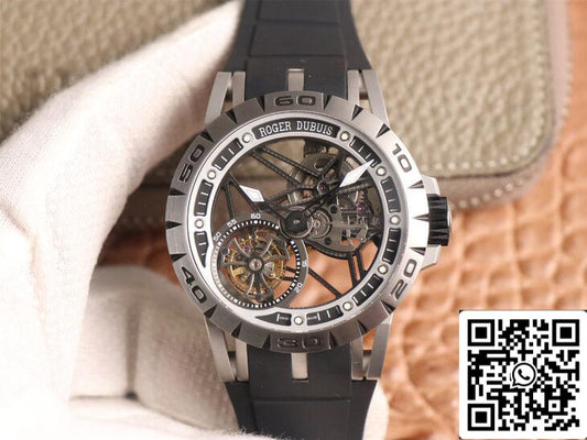 Roger Dubuis Excalibur Spidr RDDBEX0479 1:1 Meilleure édition JB Factory Tourbillon Bracelet Noir