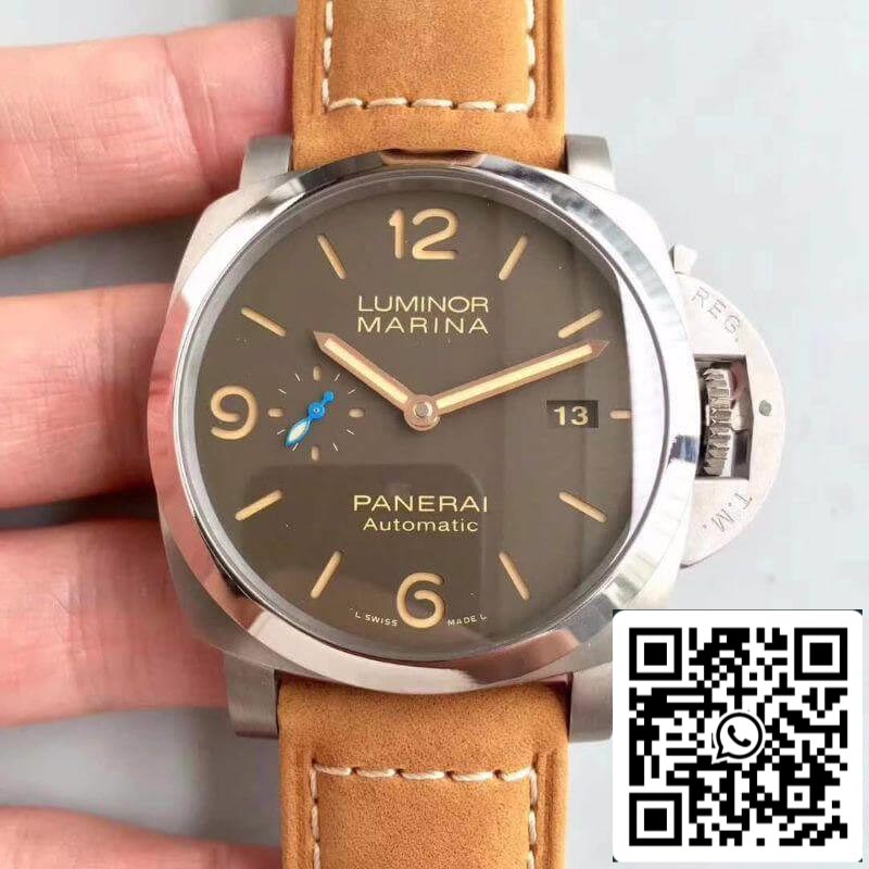 Panerai Luminor PAM1351 ZF Factory Relógios masculinos 1:1 Melhor edição Swiss ETA P9010 pulseira de couro marrom