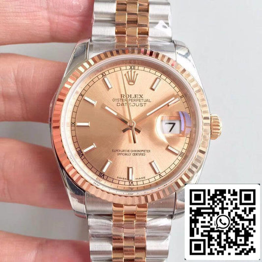 Rolex Datejust 36 mm 116234 AR Factory Montres mécaniques 1: 1 Meilleure édition suisse ETA3135 Cadran en or rose