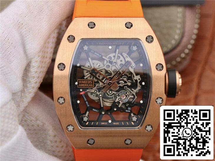 Richard Mille RM035 Americas KV Factory 1:1 Melhor Edição Pulseira Laranja