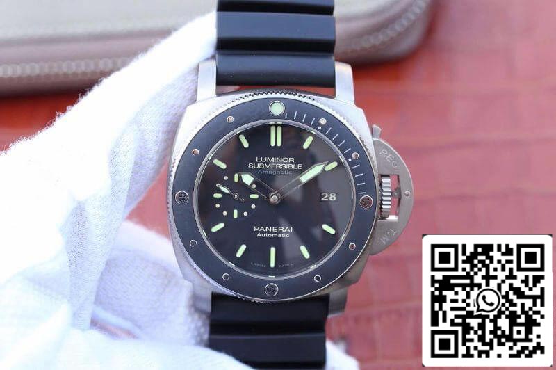 Panerai Luminor Submersible PAM389 VS usine 1:1 Meilleure édition suisse ETA P9000 Bracelet en caoutchouc noir