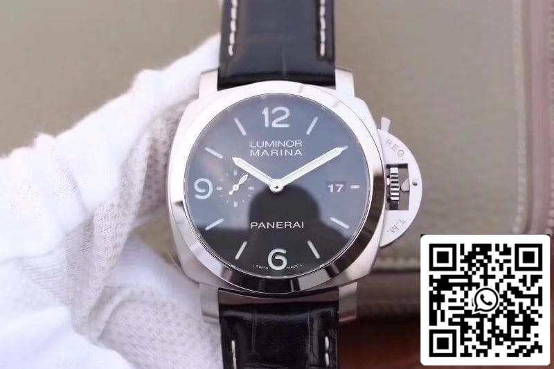 Panerai Luminor Marina 1950 PAM312 VS Factory 1:1 Meilleure édition suisse ETA P9000 Cadran noir Bracelet en cuir noir