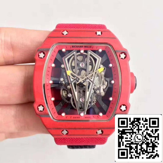 Richard Mille RM27-03 KV Factory 1:1 Meilleure édition suisse ETA9015 Carbone forgé rouge