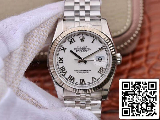 Rolex Datejust 116234 36 mm AR Factory 1: 1 Meilleure édition suisse ETA3135 Cadran blanc