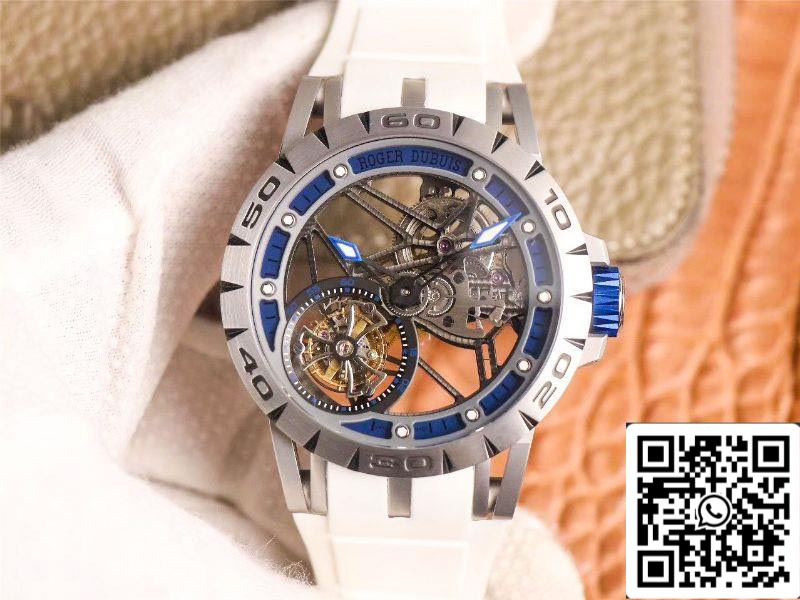 Roger Dubuis Excalibur RDDBEX0622 Tourbillon JB Factory 1:1 Meilleure édition Cadran creux bleu Suisse RD505SQ