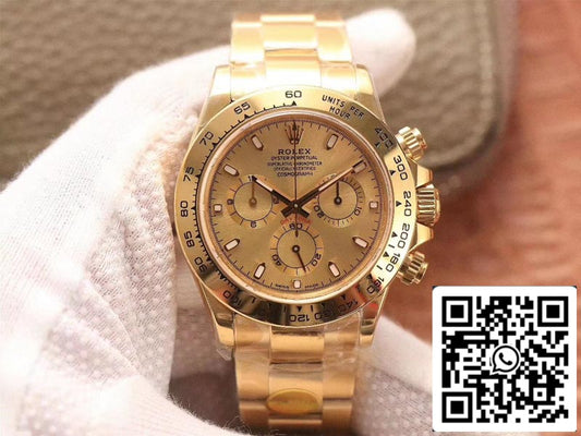 Rolex Daytona Cosmograph M116508-0003 1:1 Meilleure édition Noob Factory Cadran doré Suisse ETA4130