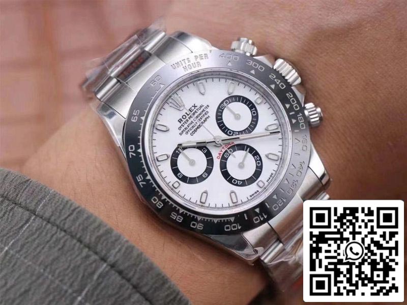 Rolex Cosmograph Daytona M116500LN-0001 1:1 Meilleure édition Noob Factory Cadran blanc Suisse ETA4130