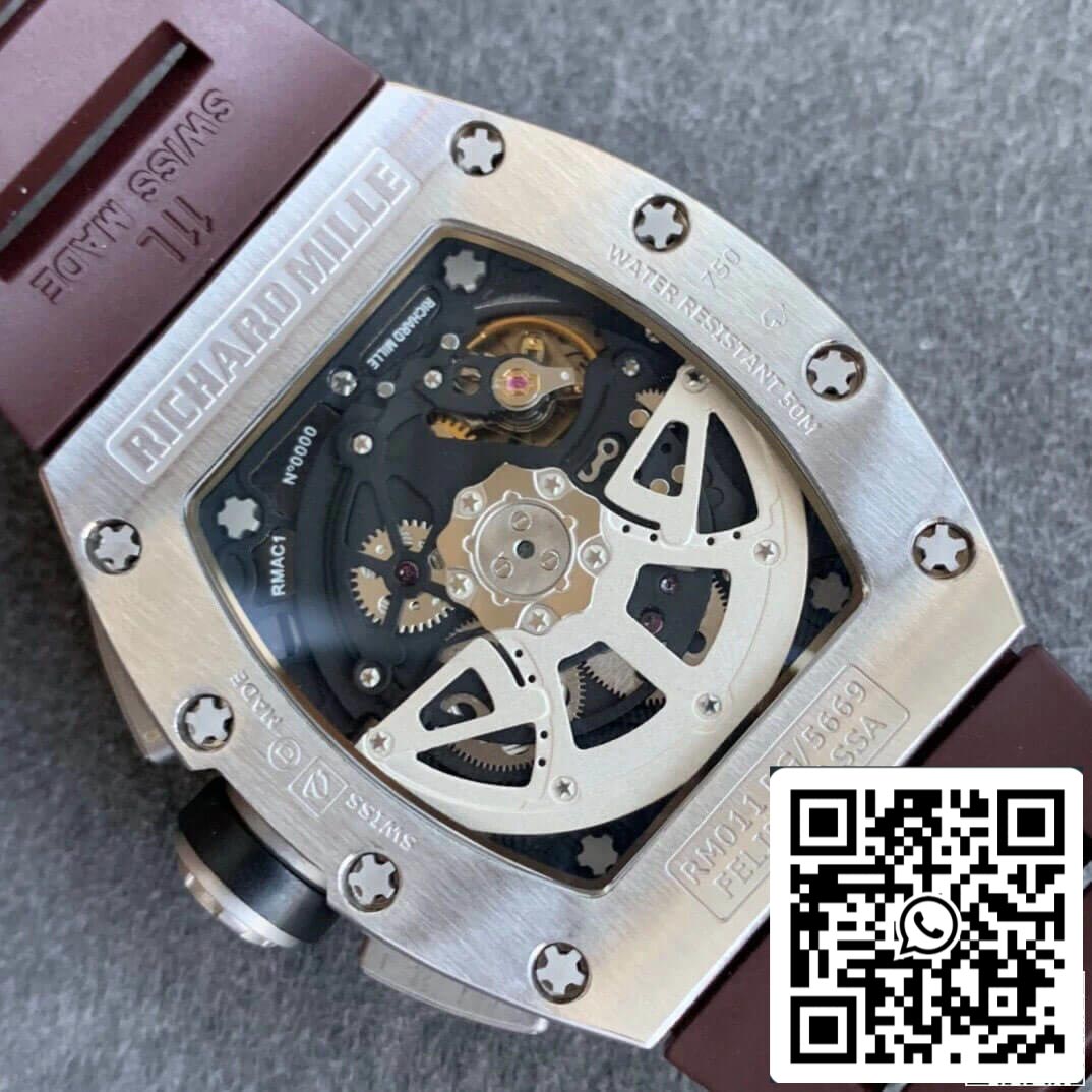 Richard Mille RM11 1:1 Meilleure édition KV Factory Bracelet marron titane