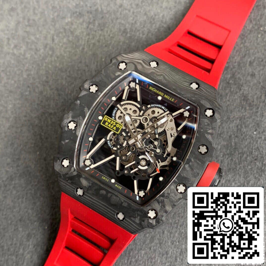 Richard Mille RM35-01 1:1 Melhor Edição KV Factory Correia Vermelha