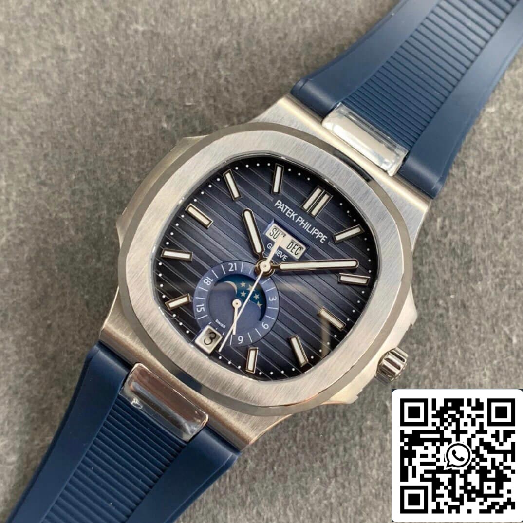 Patek Philippe Nautilus 5726 1:1 Meilleure édition GR Factory V2 Bracelet en caoutchouc bleu