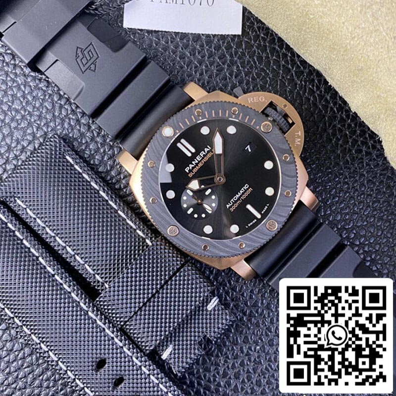 SBF Panerai Submersible PAM01070 1:1 Meilleure édition VS Factory Cadran noir