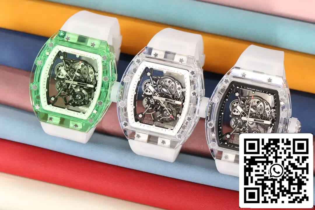 Réplica Richard Mille RM055 Mejor Edición 1:1 RM Factory Esqueleto Verde Dial