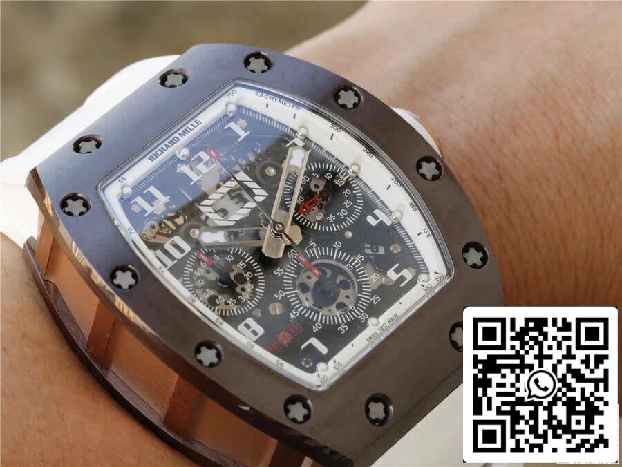 Richard Mille RM011 1:1 Meilleure édition KV Factory Bracelet en céramique blanche