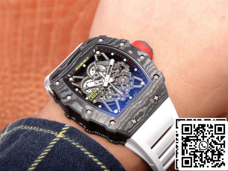 Richard Mille RM35-02 1:1 Melhor Edição ZF Factory Pulseira de Borracha Branca