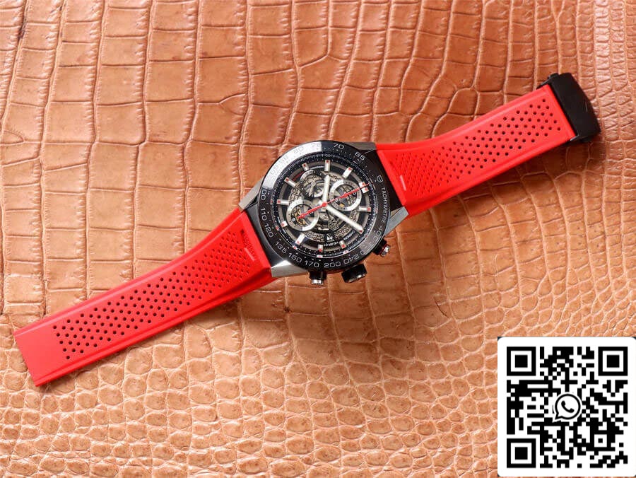 TAG Heuer Carrera CAR2A1Z.FT6050 1:1 Meilleure édition XF Factory Bracelet en caoutchouc rouge