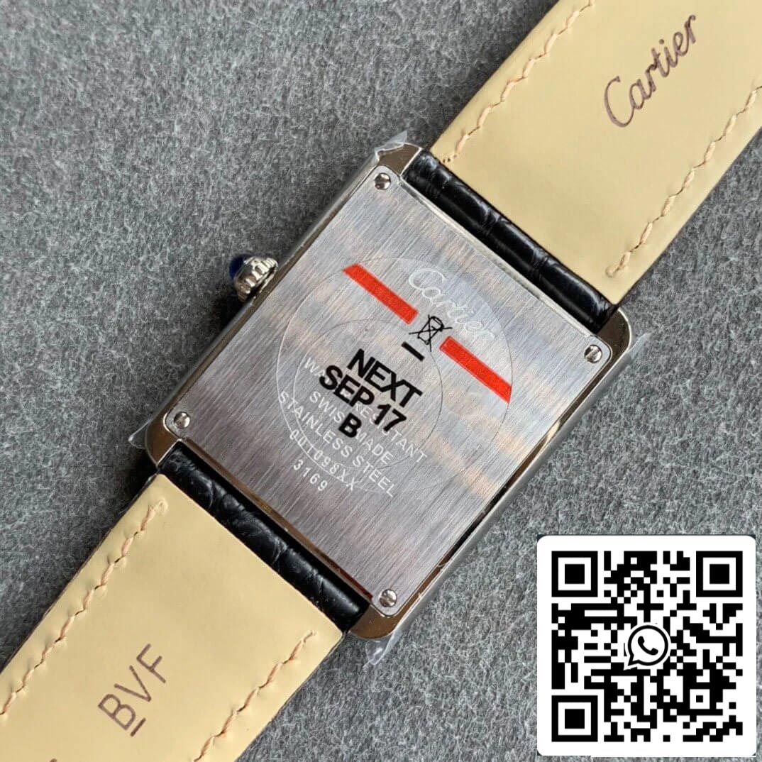 Cartier Tank 1:1 Best Edition K11 Fabrik schwarzes Lederarmband