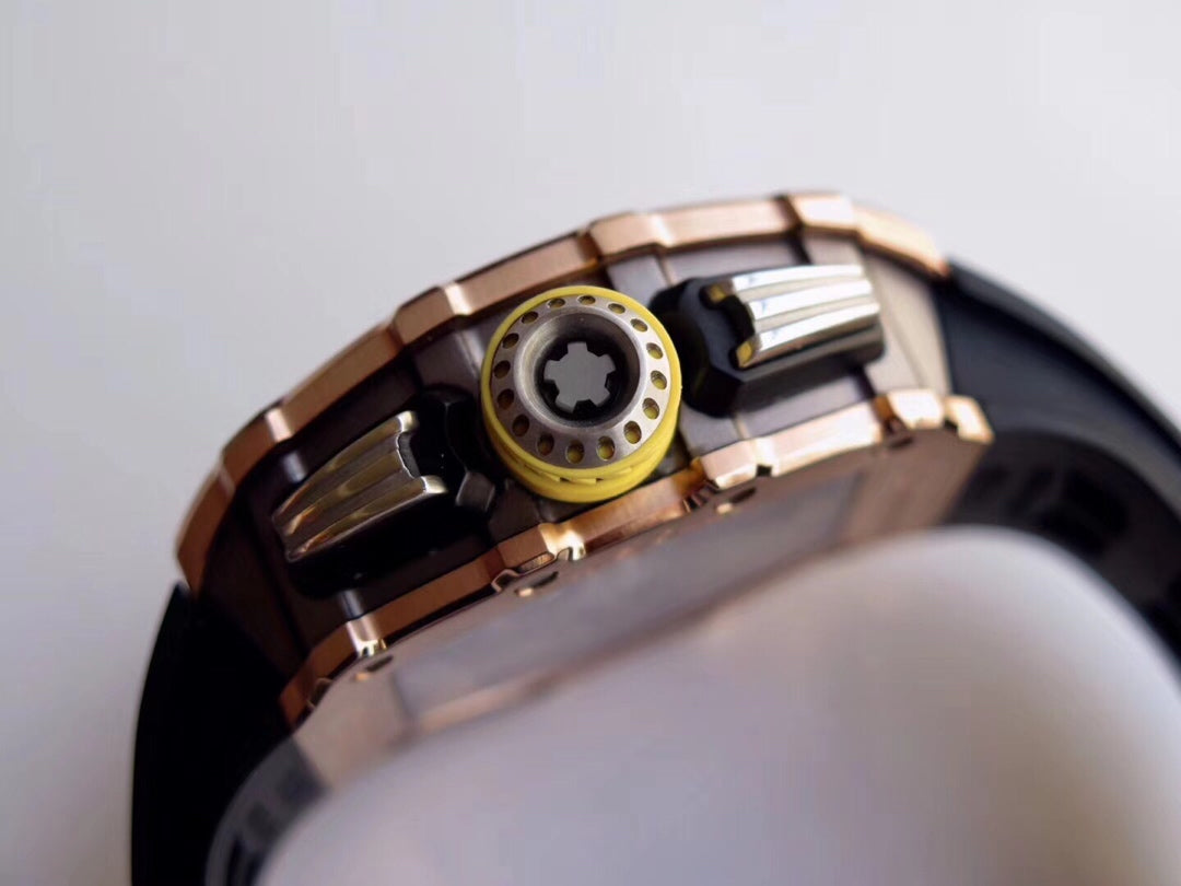 Richard Mille RM11-03 Rose gold 1:1 Best Edition KV KU+ Factory Black Strap