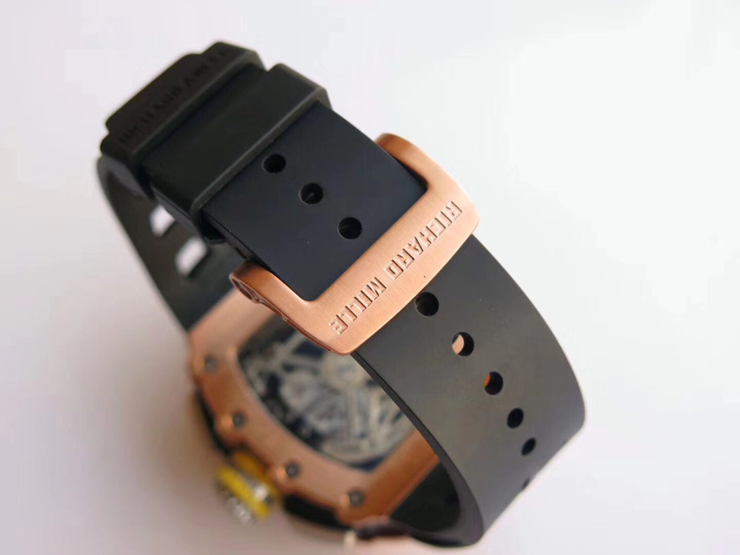 Richard Mille RM11-03 Rose gold 1:1 Best Edition KV KU+ Factory Black Strap