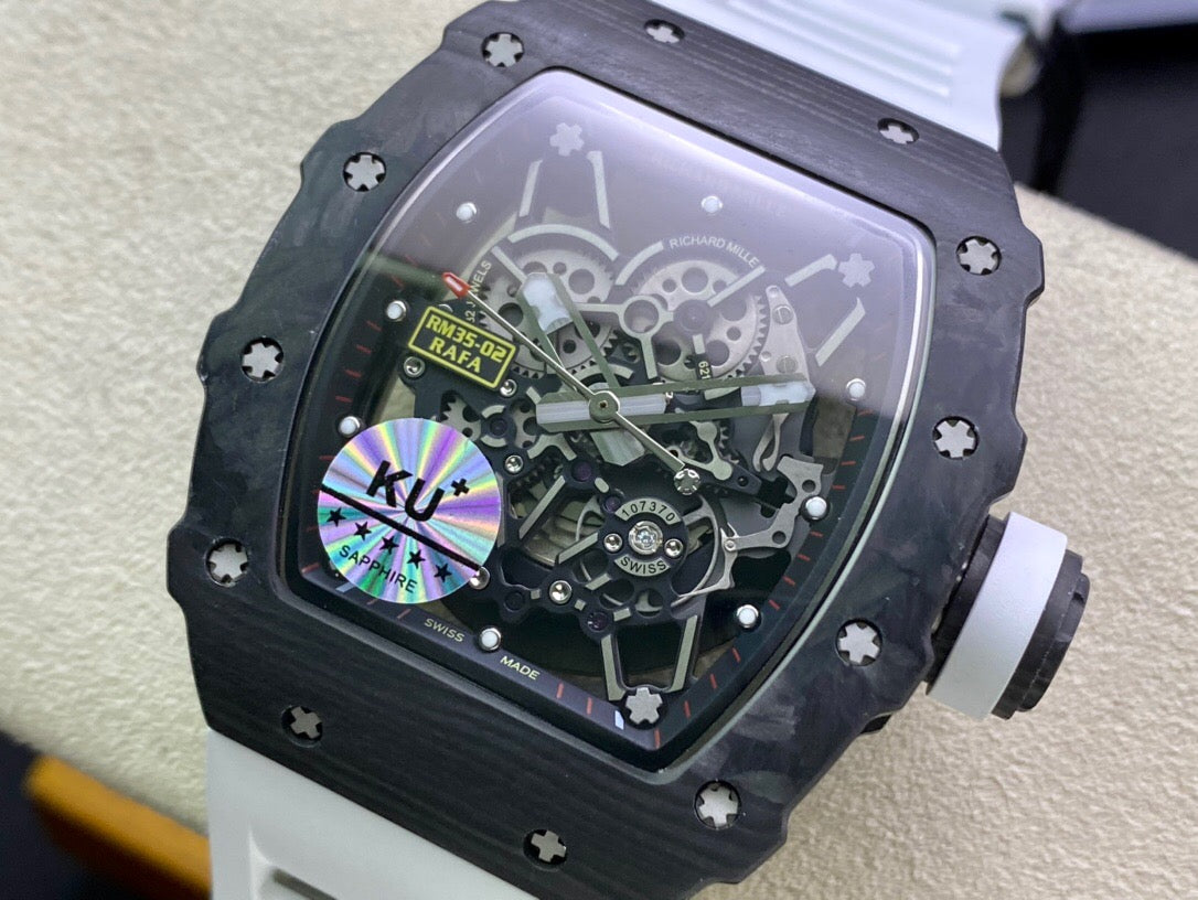 Richard Mille RM035-02 1:1 Meilleure édition KU Factory Bracelet blanc en fibre de carbone 