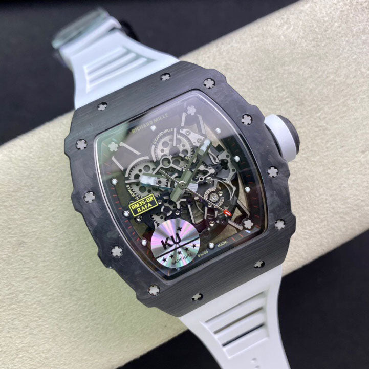 Richard Mille RM035-02 1:1 Meilleure édition KU Factory Bracelet blanc en fibre de carbone 