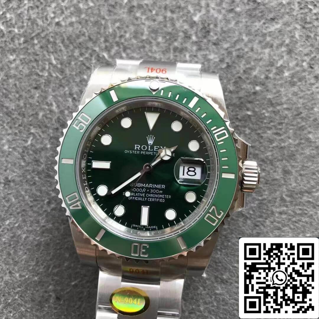 Rolex Submariner 116610LN 1:1 Mejor Edición Noob Factory V12 Círculo Verde