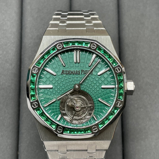 Audemars Piguet Royal Oak Tourbillon 26532IC.EE.1220TI.01 1:1 Best Edition R8 Quadrante verde di fabbrica